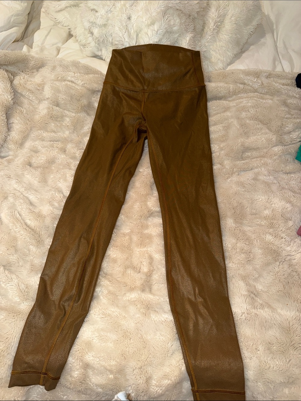 lululemon Metallic Camel High-Waist Leggings